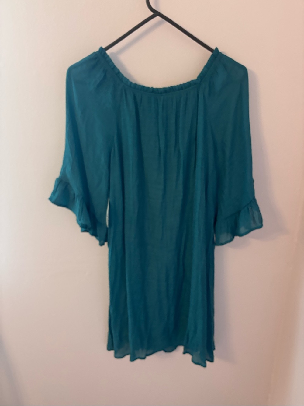 NAIF Teal Button-Front Mini Dress - Picture 2 of 6